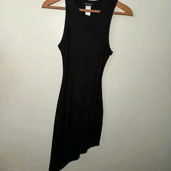Naked wardrobe SIDE TIE ASYMMETRIC HEM TANK DRESS IN BLACK S - Picture 3 of 5